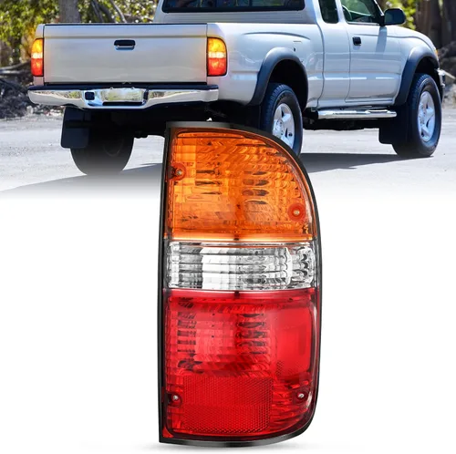 Vista 16 de Nilight Combo de faros delanteros y luces traseras para Toyota Tacoma 2001 Carcasa negra + reflector ámbar con luz trasera