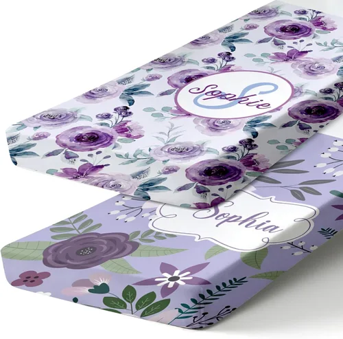 Vista 26 de Sábanas de bebé personalizadas para cuna con nombre, ropa de cama de bebé personalizada de 2 piezas para niños y niñas, sábanas ajustables