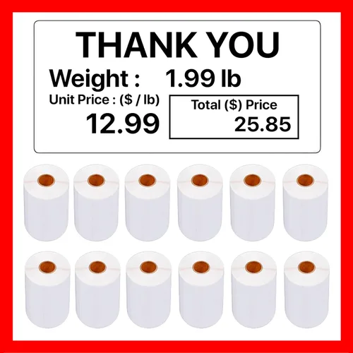 Vista 12 de Labels LST-8000 - Báscula de impresión térmica de 12 rollos, 12,000 etiquetas, compatible con CAS LP-1000 CL-5000 CL-5500 CL-7200, Easy Weigh