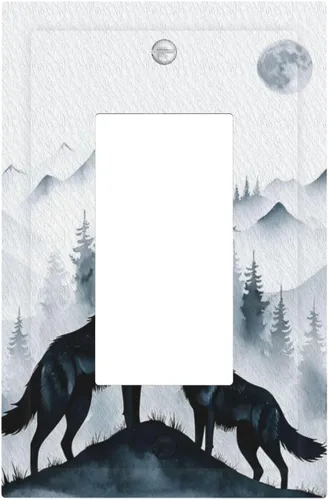 Vista 107 de Cubierta Decorativa de Interruptor de Luz con Ilusión Óptica Visual 3D, Cubierta de Placa de Pared de 1 Gang en Blanco sin Dispositivo, Cubiertas