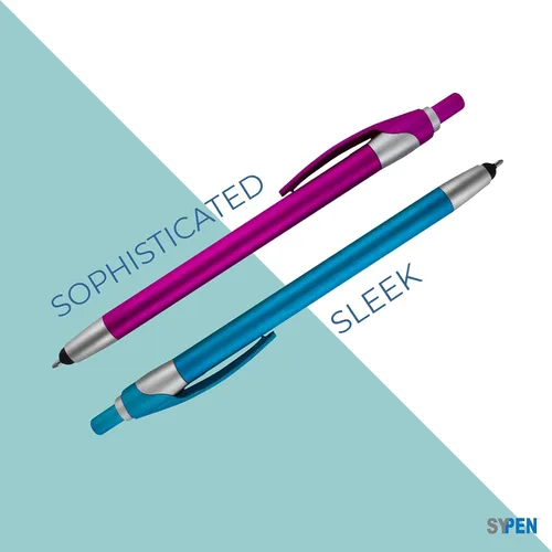 Vista 6 de Paquete de 300 bolígrafos personalizados con logotipo o texto, para marketing, fiestas y eventos, lápiz capacitivo 2 en 1 y bolígrafo compatible