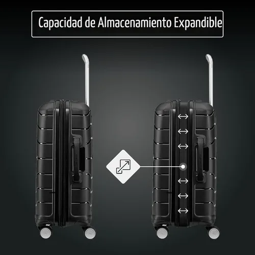 Vista 5 de Samsonite Freeform de carcasa rígida expandible con ruedas giratorias dobles, Negro