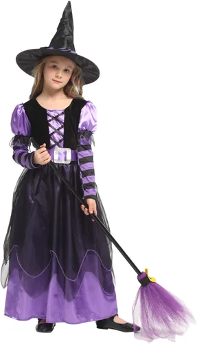 Vista 5 de Narecte Halloween Costumes for Girls Halloween Costumes,Witch Costume for Girls Witch Costume,Kids Witch Costume