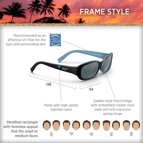 Vista 8 de Maui Jim Punchbowl - Lentes de sol rectangulares polarizados para mujer