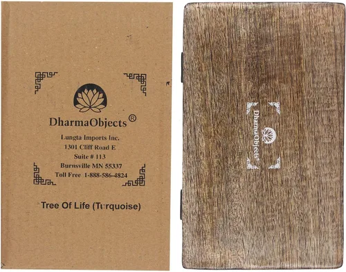 Vista 6 de DharmaObjects Caja grande de madera tallada a mano con flores de la vida, para almacenamiento de tarjetas de tarot, multiutilidad