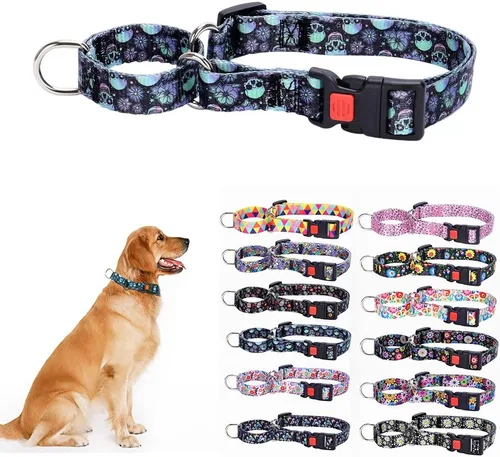 Vista 16 de Martingale - Collares de perro con estampado cómodo y ajustable, resistente celosía, talla S