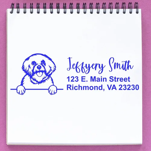 Vista 112 de American Bulldog Stamp Duo, Custom Return Address for Dog Lovers, Personalized Mail Mark for Letters and Cards