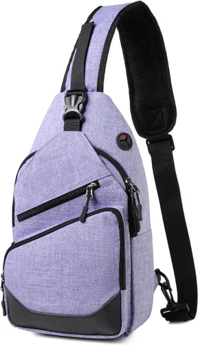 Vista 10 de VASCHY Bolso bandolera para hombres y mujeres, una correa sobre el hombro, mochila cruzada para el pecho, para senderismo, viajes, exteriores