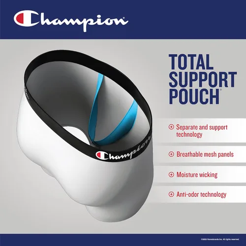 Vista 4 de Champion Leggings de compresión 34 con bolsa de soporte total para hombre, antiolor, absorbentes, 23.5 pulgadas