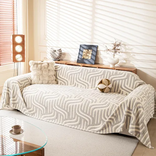 Vista 10 de WEYOND Funda de Sofá Boho de Chenilla con Borlas, Funda de Sofá Bohemia para Sofá de 1 Cojín, Sillón, Silla, 1 Plaza (71" x 91", Negro)