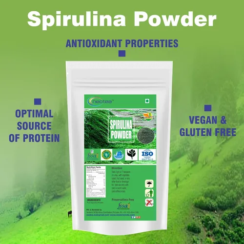 Vista 3 de neotea Polvo de espirulina orgánica Suplemento superalimento denso en nutrientes Rico en proteínas, vitaminas y antioxidantes Apoyo