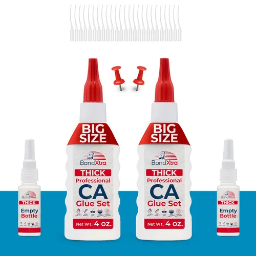 Vista 13 de Pegamento CA mediano de 2 onzas para carpintería, kit de superpegamento premium para torneado de madera con botellas adicionales, tapas