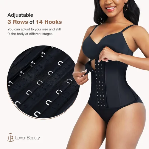 Vista 3 de Lover-Beauty Entrenador de cintura para mujer corsés de látex faja de entrenamiento reloj de arena