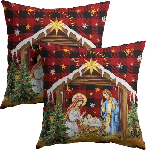Vista 30 de Fundas de almohada de brújula de ancla, fundas de almohada náuticas para exteriores, fundas de cojín decorativas de rayas azules y blancas, fundas