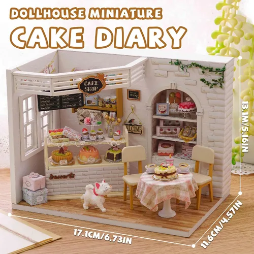 Vista 2 de Kisoy Romántica y linda casa de muñecas en miniatura, kit de casa de bricolaje, habitación creativa, regalo perfecto para amigos, amantes y Diario