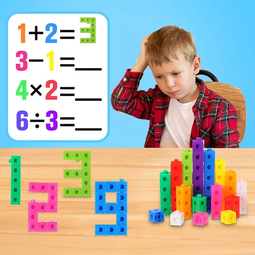 Vista 4 de Jenaai 1000 unidades de bloques de matemáticas para niños, estilo clásico