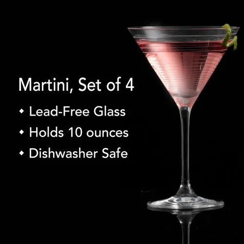 Vista 2 de Mikasa - Juego de 4 copas de martini de 10 onzas, de la colección Cheers