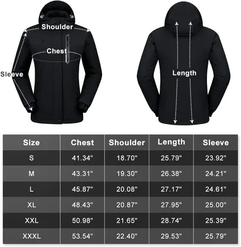 Vista 7 de CAMEL CROWN - Chamarra de esquí para mujer, impermeable, con capucha desmontable, rompevientos, forro polar, parka para lluvia