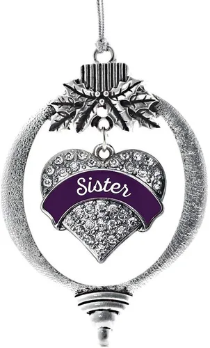 Vista 158 de Inspired Silver Adornos festivos de dije de corazón pave de plata con circonitas cúbicas