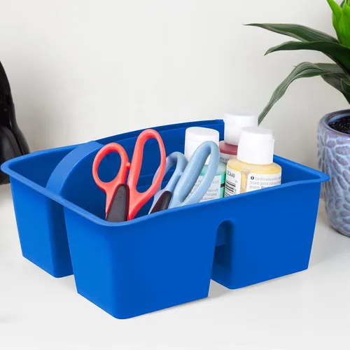 Vista 3 de Storex Modern-Series - Organizador pequeño multiusos con asa, azul, paquete de 6 (01058U06C)
