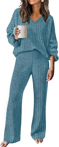 Vista 13 de Conjuntos de otoño para mujer RUMIA 2025 Conjuntos de suéter de vacaciones a juego para descanso (S-2XL)