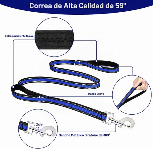 Vista 4 de WINSEE Juego de arnés para mascotas, collar y correa, arnés reflectante todo en uno para perro, sin tirones, con hebillas ajustables para cachorros