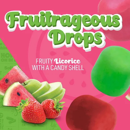 Vista 3 de Wiley Wallaby 6 oz. Gotas Fruitrageous Drops Frutas Originales Caramelos de Regaliz Suaves y Masticables Estilo Australiano Gourmet, Paquete de 2