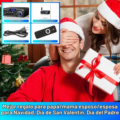 Vista 6 de Amplificador estéreo AK45 Pro Receptores de audio para el hogar, potencia nominal 50W x2, máx. 800W, receptor de audio estéreo de 2.0 canales