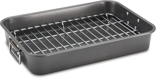 Vista 14 de Farberware Bakeware - Asador de acero antiadherente con estante plano, 11 pulgadas x 15 pulgadas, gris