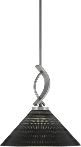 Vista 80 de Toltec Lighting Cavella Stem Colgado Mini colgante, acabado grafito, vidrio de muselina blanca de 4 pulgadas