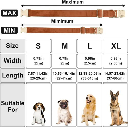 Vista 3 de Collares para perros con lazo, collar de terciopelo para cachorros con hebilla de seguridad de aleación de zinc, collar de lazo suave ajustable