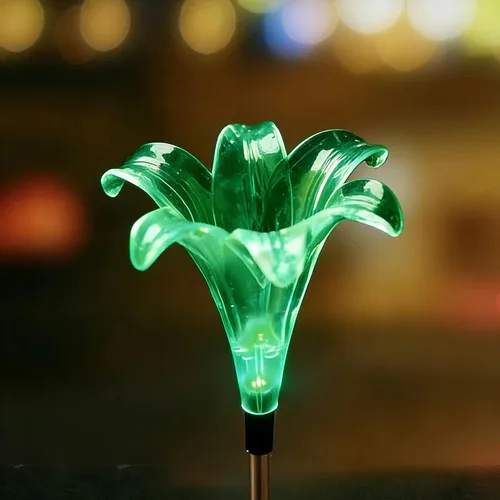 Vista 3 de Lirio de luz LED que cambia de color con energía solar al aire libre Lirio RGB