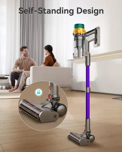 Vista 6 de Aspiradora Inalámbrica, 50KPA 65Min Taza de Polvo XL Aspiradoras para el Hogar, Aspiradora de Palo con Cepillo Anti-Enredos, Pantalla LED