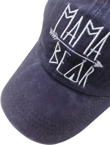 Vista 3 de OASCUVER Mama Bear - Sombrero de mezclilla ajustable para mujer, gorras de béisbol elásticas