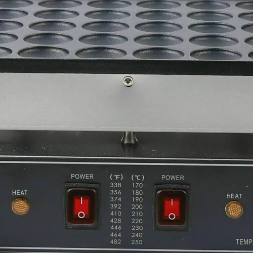 Vista 3 de Mini máquina holandesa para hacer panqueques, máquina comercial antiadherente para hacer donas, panadero, 50 ranuras, máquina eléctrica