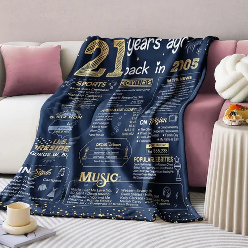 Vista 2 de Regalos de cumpleaños 21 para ella y él, regalo de feliz cumpleaños de 21 años para mujeres, hija, hijo, niña, niño, hermana, manta suave en 2005-60