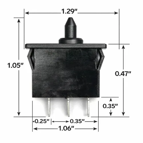 Vista 2 de MP Maresh Products Mini interruptor de pedal acelerador de repuesto para MEPU0005X/MEPU0005P, interruptor de pie de émbolo de 3 pines, aprox. 1.28 x