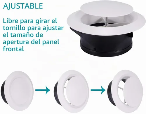 Vista 3 de HG Power Cubiertas de Ventilación de Aire de 3 Pulgadas, Ventilación de Sofito Ajustable de ABS, Difusor de Techo Redondo para Sala de Estar
