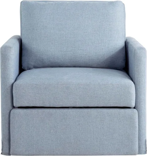 Vista 8 de Serta® Bondi silla convertible de 36" para dormir tamaño cuna, estilo granja moderna, comodidad Dream Coil®, protección contra puntos de presión Azul