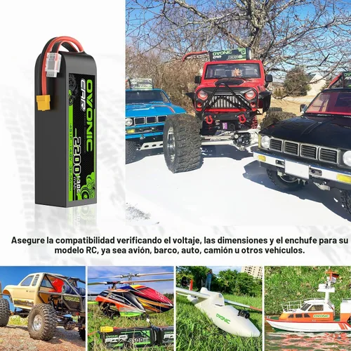 Vista 5 de OVONIC 4S LiPo Batería 2200mAh 14.8V 130C RC Batería con XT60 Conector