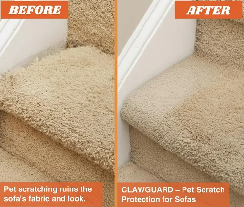 Vista 2 de CLAWGUARD Cinta protectora de arañazos para gatos y perros, 10 hojas XL