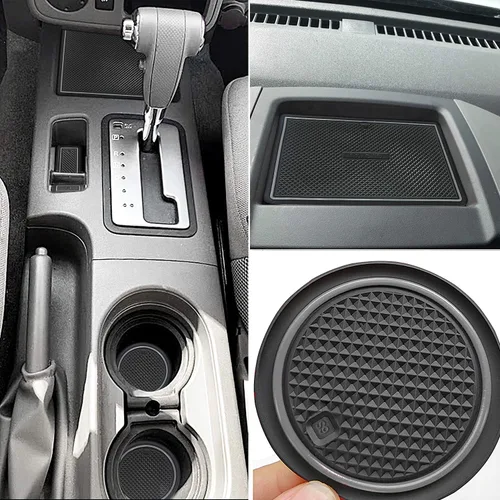 Vista 9 de auovo Alfombrillas antipolvo para Frontier Crew Cab 2005-2020, accesorios Xterra 2005-2015, ajuste personalizado, forros para bolsillo de puerta