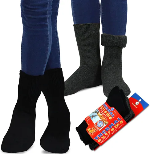 Vista 12 de Calcetines térmicos de invierno de algodón reciclado de peso pesado respetuoso del medio ambiente Multi par para mujeres y hombres 2 pares-camuflaje
