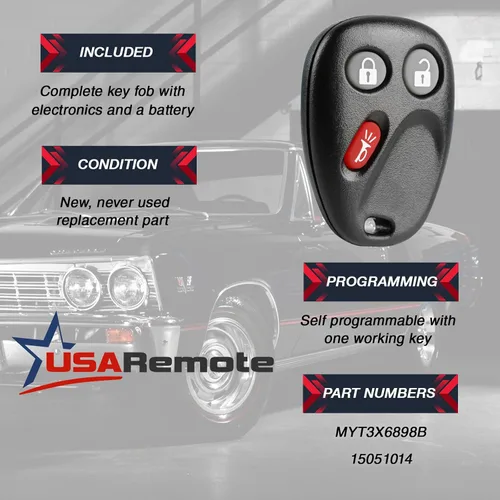 Vista 3 de Control remoto de entrada sin llave para automóvil compatible con Buick Rainier / Chevy Trailblazer / GMC Envoy / Isuzu Ascender / Oldsmobile