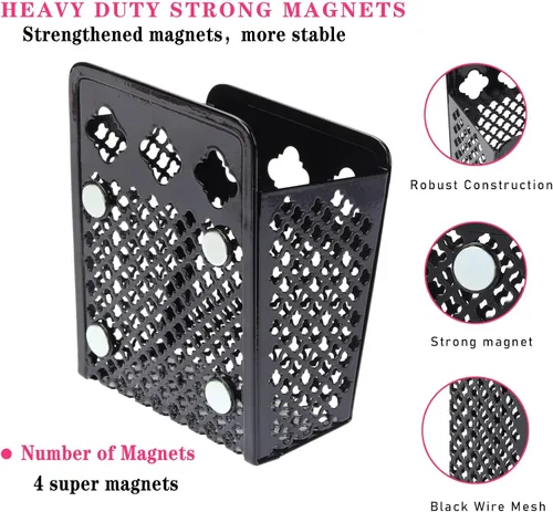 Vista 2 de Soporte magnético para lápices, organizador magnético para casillero, 1 paquete de soporte para bolígrafos, accesorios para la escuela y la oficina