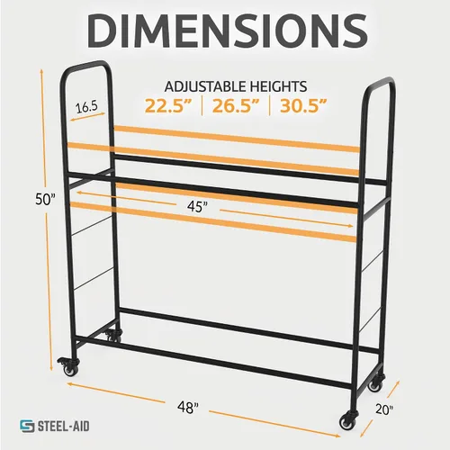 Vista 2 de STEELAID Soporte para neumáticos rodante: metal, ajustable, soporte para neumáticos y cubierta protectora, incluye 4 patas ajustables no rodantes