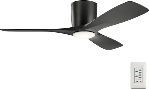 Vista 15 de Kichler Volos Ventilador de Techo de 48 pulgadas con Luz LED y Control de Pared en Níquel Cepillado, Ventilador Moderno de Interior con Motor