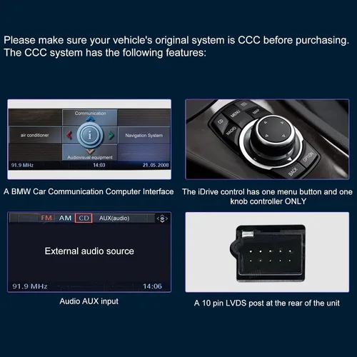 Vista 7 de Estéreo para E70 E71: 64G Estéreo de coche con Bluetooth Apple Carplay para BMW E70 E71 CCC 2007-2010, pantalla táctil del mercado de accesorios