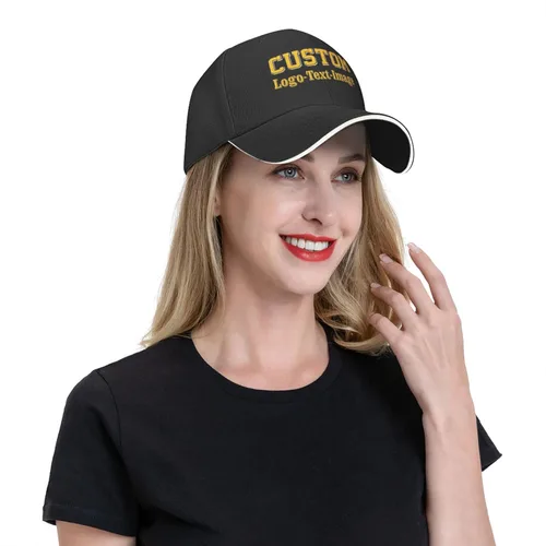 Vista 6 de Gorras de béisbol unisex personalizadas para hombres y mujeres, sombrero personalizado con tu propia imagen, logotipo, texto, nombre, gorras