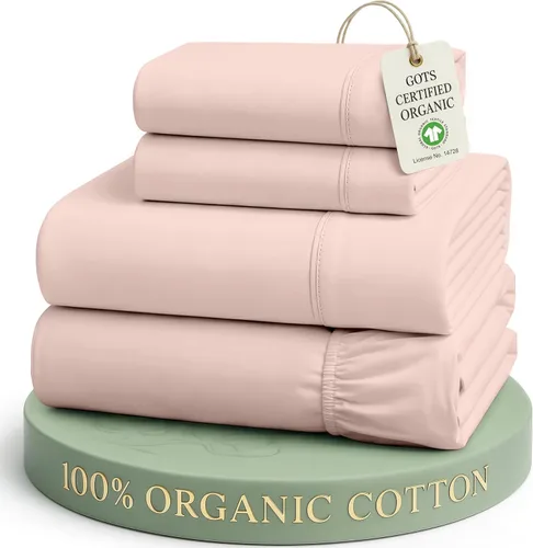 Vista 14 de LANE LINEN - Juego de 2 sábanas de fibras largas 100 % algodón orgánico, percal de fibras largas, ultrasuave y transpirable, para colchones de hasta